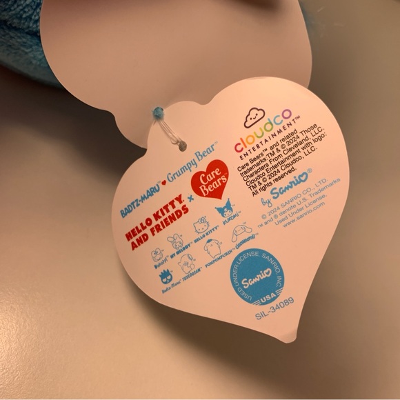 NWT Badtz-Maru Grumpy Care Bears 9 inch Plush Doll Blue Stuffed Animal Sanrio - Picture 11 of 13